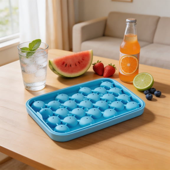Tdxkok 25-Hole Round Silicone Ice Tray for Drinks, Easy Release Spherical Ice Cube Mold, BPA-Free Summer Bartending Tool for Kitchen