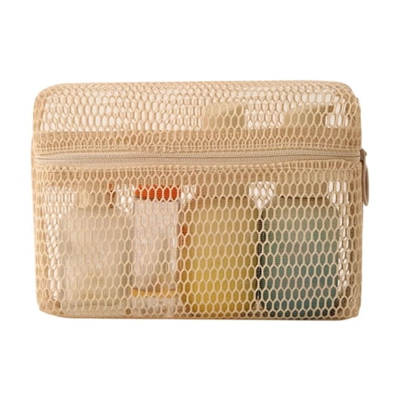 Tdxkok 3D Mesh Storage Bag Portable Breathable Travel Sundries Organizer Transparent Storage Pouch 10.63*8.66*2.17IN C