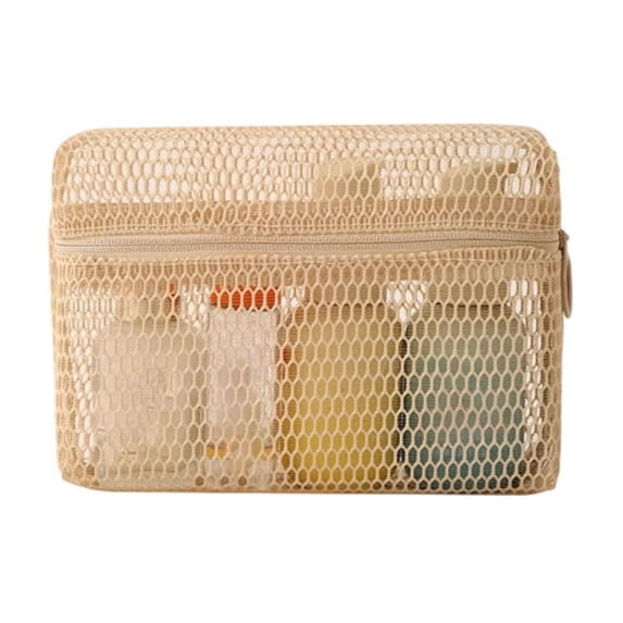 Tdxkok 3D Mesh Storage Bag Portable Breathable Travel Sundries Organizer Transparent Storage Pouch 6.30*4.72*1.97IN B