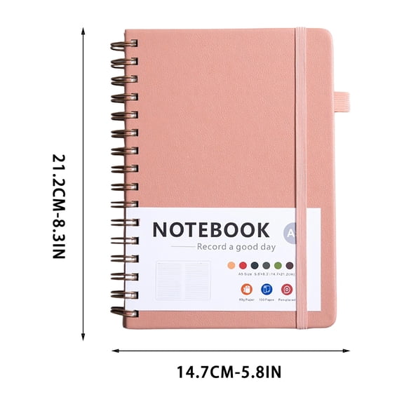 Tdxkok A5 Notebook with Elastic Hardcover Lined Journal Portable Business Diary Notepad for office Meeting Daily Work Planning