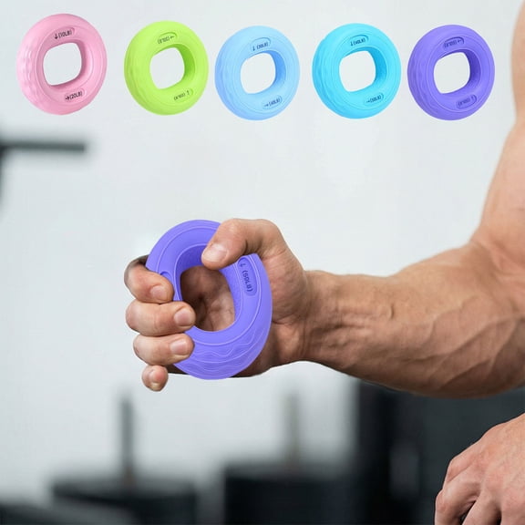 Tdxkok Blue Soft Silicone Hand Grip Ring Trainer,Full Palm Squeeze Exerciser Finger Strength Tool,Rehabilitation Hand Gripper for Daily Muscle Workout