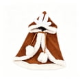 thumbnail image 1 of Tdxkok Brown Deer Pet Cape with Drawstring Hood Two Furry Balls Costume for Cats and Small Dogs Christmas Holiday Outfit, 1 of 9
