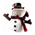 thumbnail image 1 of Tdxkok Christmas Snowman Pet Costume White Furry Outfit Rounded Shape Clothing for Cats and Small Dogs Holiday Dress Up, 1 of 8