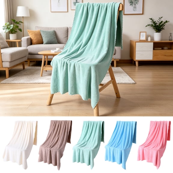 Tdxkok Cotton Bath Towel Cloud Soft Solid Color Absorbent Quick Dry Shower Towel Scalloped Soft Edges No Embroidery Body Wrap Bathroom Towel for Home Gym Spa Travel