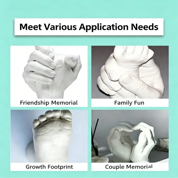Tdxkok DIYHand Casting Kit Preserve Love forever for Parents Couples Kid.s Friends & Even Pets! Fathers Day Mothers Day Birthdays Valentines Newborn Keepsake A Truly Priceless Souvenir
