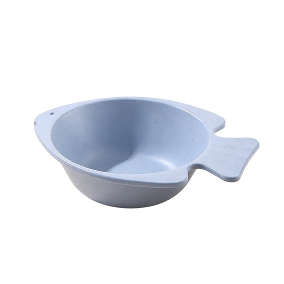 Tdxkok Fish Shaped Plastic Bowl Lightweight Snack Dessert Rice Bowl Portable Food Serving Dish for Home Kitchen Daily Dining Blue