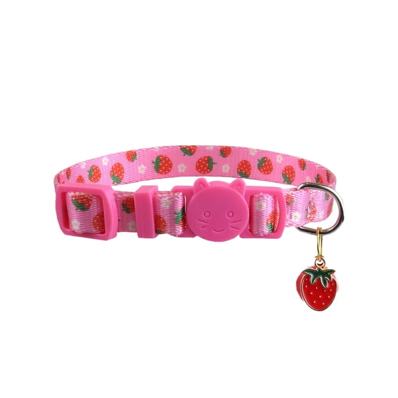 Tdxkok Fruit Print Cat Collar with Bell Adjustable 20-28cm Safety Buckle Pet Collar for Indoor Outdoor Cats