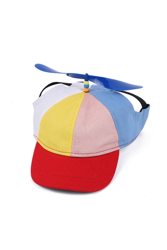 Funny Dog Hat with Ear Holes Pet Outdoor Sports Baseball Cap Color Block Propeller Dog Hat Cute Pet Travel Accessory Adjustable Puppy Headwear