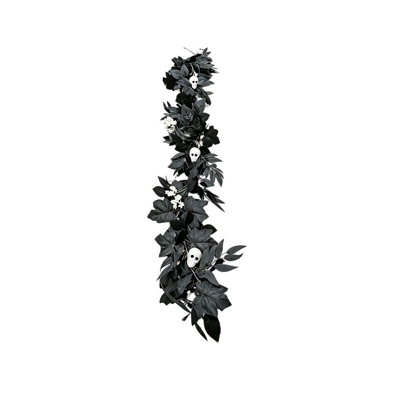 Tdxkok Halloween Decorative Vines String Lights Black Maple Leaf LED Garland Indoor Outdoor Party Seasonal Ambient Halloween Decor Lighting