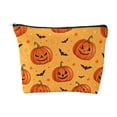 thumbnail image 1 of Tdxkok Halloween Zipper Cosmetic Bag with Spooky Patterns Canvas Makeup Pouch Reusable Travel Storage Bag for Toiletries Accessories B, 1 of 7