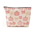 thumbnail image 1 of Tdxkok Halloween Zipper Cosmetic Bag with Spooky Patterns Canvas Makeup Pouch Reusable Travel Storage Bag for Toiletries Accessories G, 1 of 7