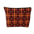 thumbnail image 1 of Tdxkok Halloween Zipper Cosmetic Bag with Spooky Patterns Canvas Makeup Pouch Reusable Travel Storage Bag for Toiletries Accessories I, 1 of 6