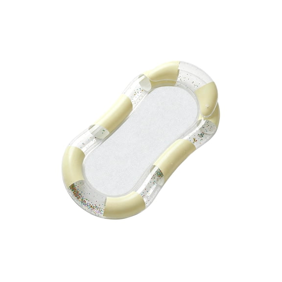 Tdxkok Inflatable Pool Lounger Chair 55 Inch,Transparent Gold Glitter Tanning Float for Adults,Floating Lounge for Swimming Pool,Beach,Lake,Summer Vacation and Pool Party