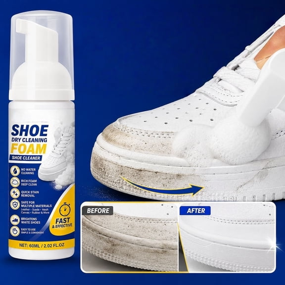 Tdxkok Portable Shoe Foam Yellow Stain Remover Cleaner Sneaker Whitening Agent Footwear Stain Detergent Targeted Oxidation Eraser for White Sneaker Sole Edge Yellow Spots Travel Car