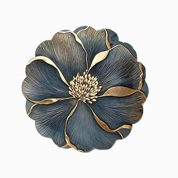 Tdxkok Round Floral Placemat Navy Blue Heat Resistant Non Slip Washable Table Mat for Dining Table Kitchen Wedding Home Decoration K