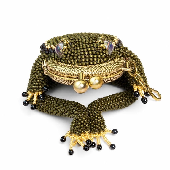 Tdxkok Vintage Curved Coin Purse Soft Fabric Mini Wallet with Clasp Chain Portable Change Pouch for Cards Keys Daily Use 16*8*2CM D