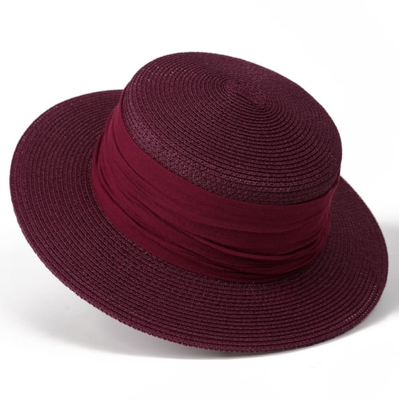 Tdxkok Women Minimalist Flat Top Vintage Fascinator Light Sun Hat Decorative Headwear for Summer Beach Vacation Outdoor Leisure Occasion
