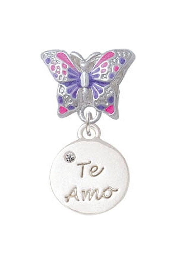 Te Amo Disc - Butterfly Charm Bead