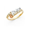 thumbnail image 1 of Te Amo Ring Solid 14k Yellow White Rose Gold Heart Band Love CZ Promise Ring Stylish Polished, Size 8.5, 1 of 1