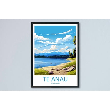 Te Anau New Zealand Alpine Lake Town Travel Decorative Interior Wall Art Poster