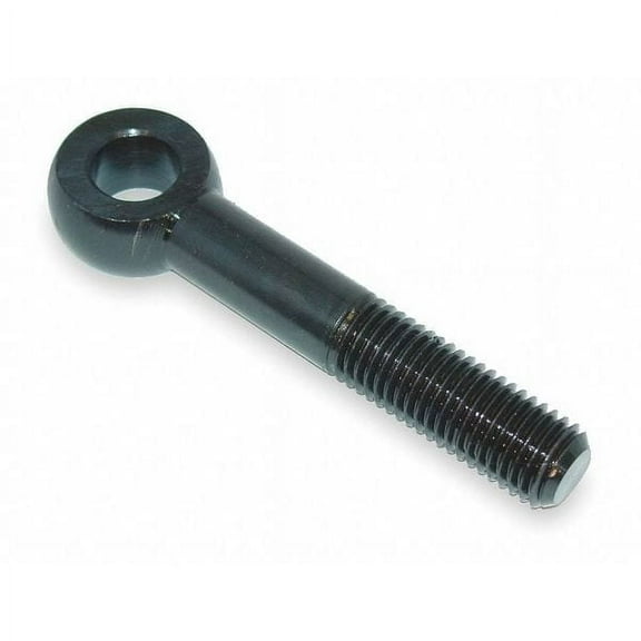 Eye Bolt With Shoulder, 3/8"-16, 3-3/8 in Shank, 3/8 in ID, Steel, black oxide