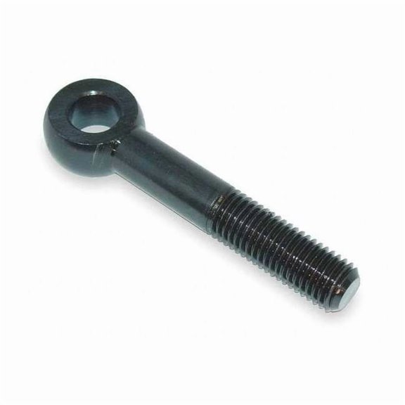 Eye Bolt With Shoulder, 3/8"-16, 3-3/8 in Shank, 3/8 in ID, Steel, black oxide