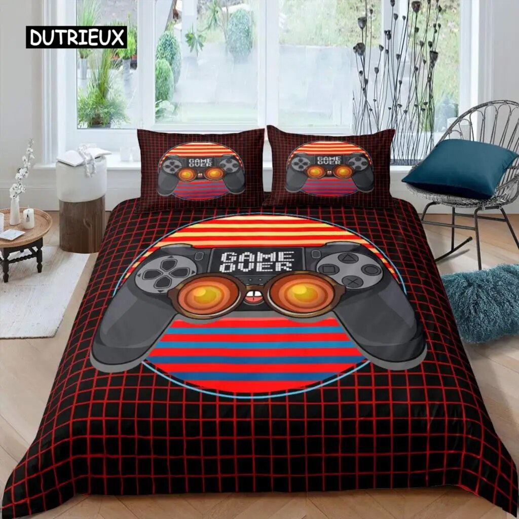 Te Gamepad Duvet Cover Modern Gamer Comforter Cover Video Game Bedding Set Player Gaming