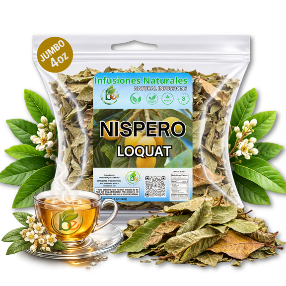 Te Hojas de Nspero (Loquat Leaves Tea) - 4oz (113g) - 100% Natural, Wildcrafted, Non-GMO, Gluten-Free, Vegan