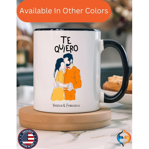 Te Quiero Spanish Mug, Personalized Couple Gift, Anniversary Coffee Cup
