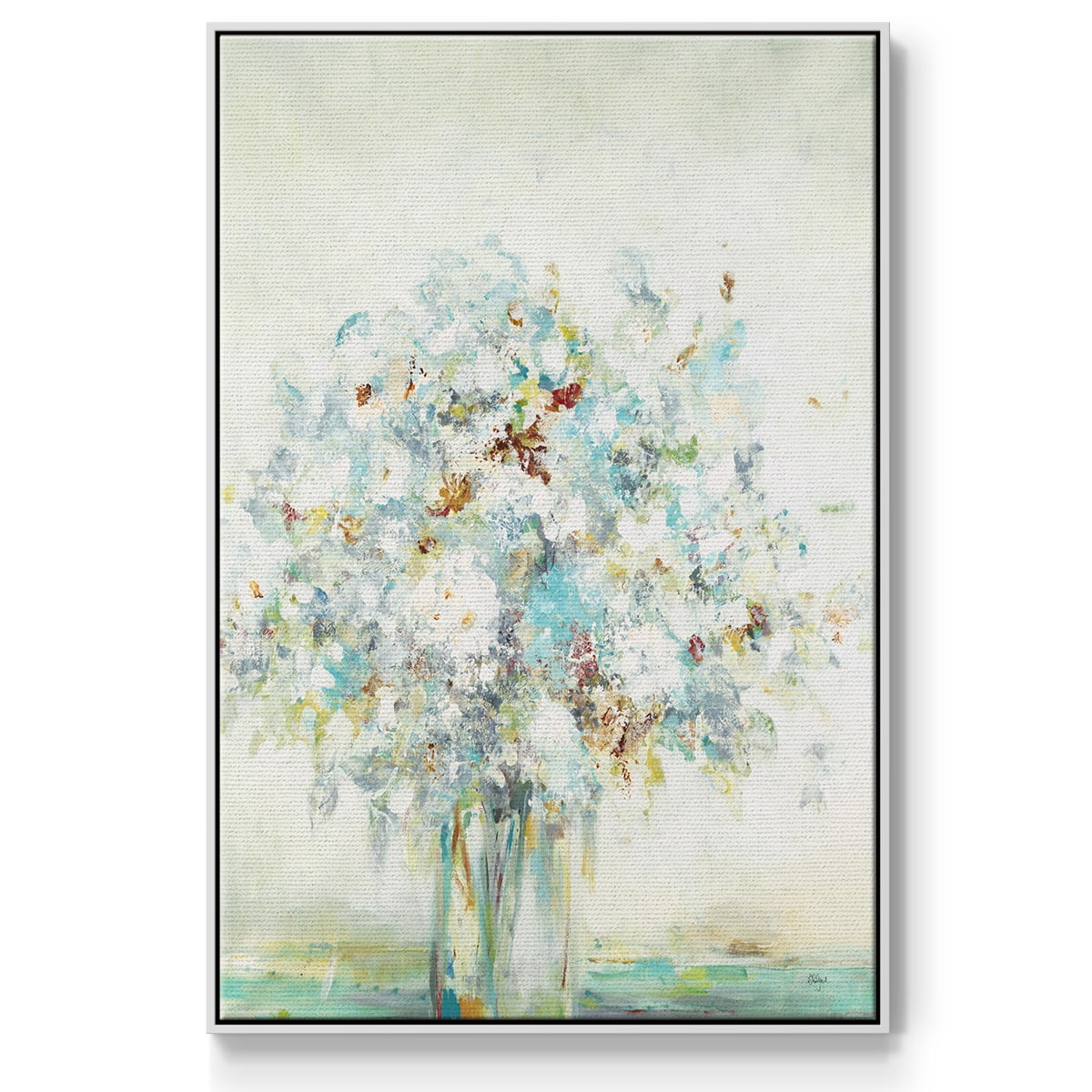Te x tured Bouquet Framed Premium Gallery Wrapped Canvas - Ready to Hang - 17 x 25 - White Floating Frame