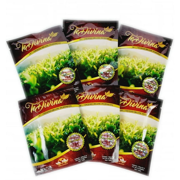 TeDivina Detox Tea All Organic Healthy Cleansing Formula, Caffeine Free All Natural Colon Cleanse 0.3oz (6 Pack)