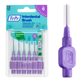 thumbnail image 1 of TePe Interdental Brush Original, Soft Dental Brush for Teeth Cleaning, Pack of 6, 1.1 mm, Large Gaps, Purple, Size 6, 1 of 6