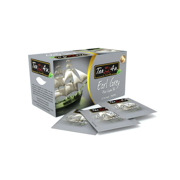 Tea 4U Earl Grey Ceylon Black Tea Bags, 25 Ct