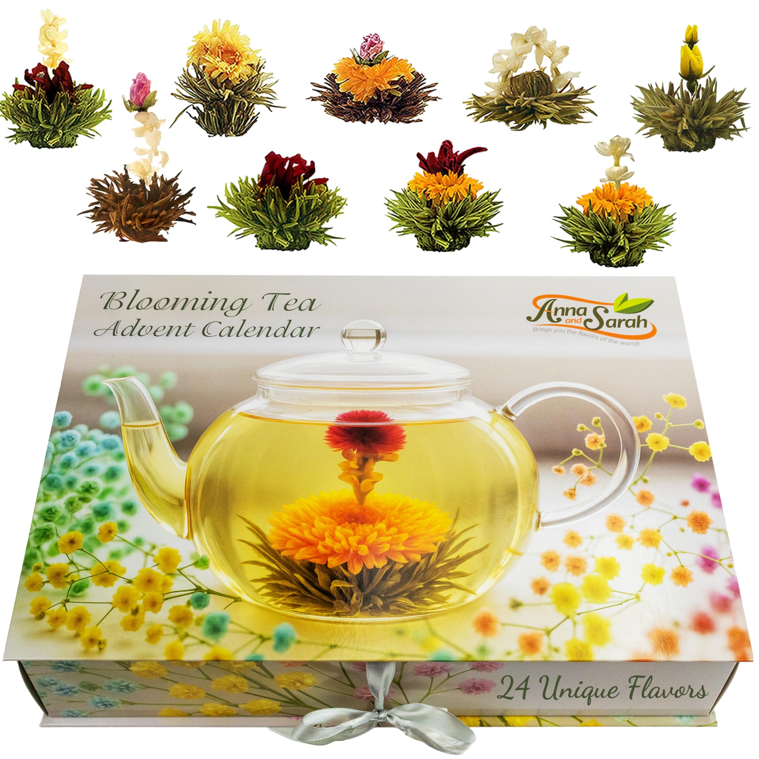 Tea Advent Calendar, Green OKA4 Tea, Blooming Tea & Edible 24 Unique ...
