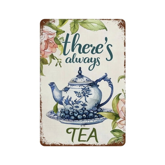 Tea-Always-Time_01 Vintage Iron Art Metal Tin Sign Poster Modern Home Decor Retro Posters Coffee Club Bar Shop Decorations Style 30x20cm