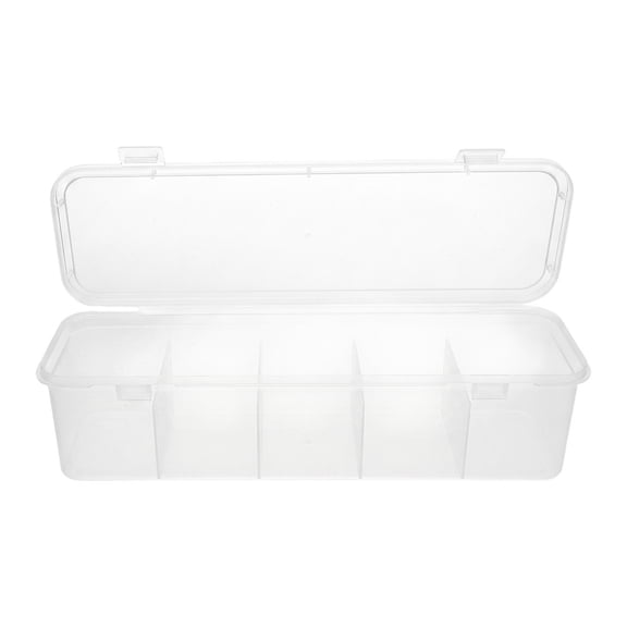 Tea Bag Container with Lid, 5-Section Storage Box for Tea Bags and Coffee Pods For Home, Kitchen, Office