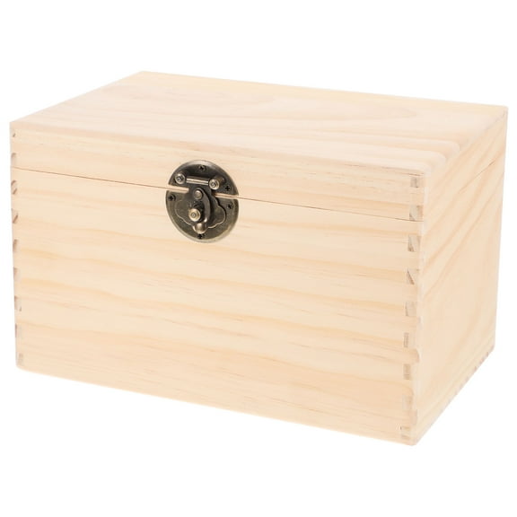 YUYUETIME Pine Wood Tea Storage Box Beige Tea Holder Case for Freshness Preservation and Organization