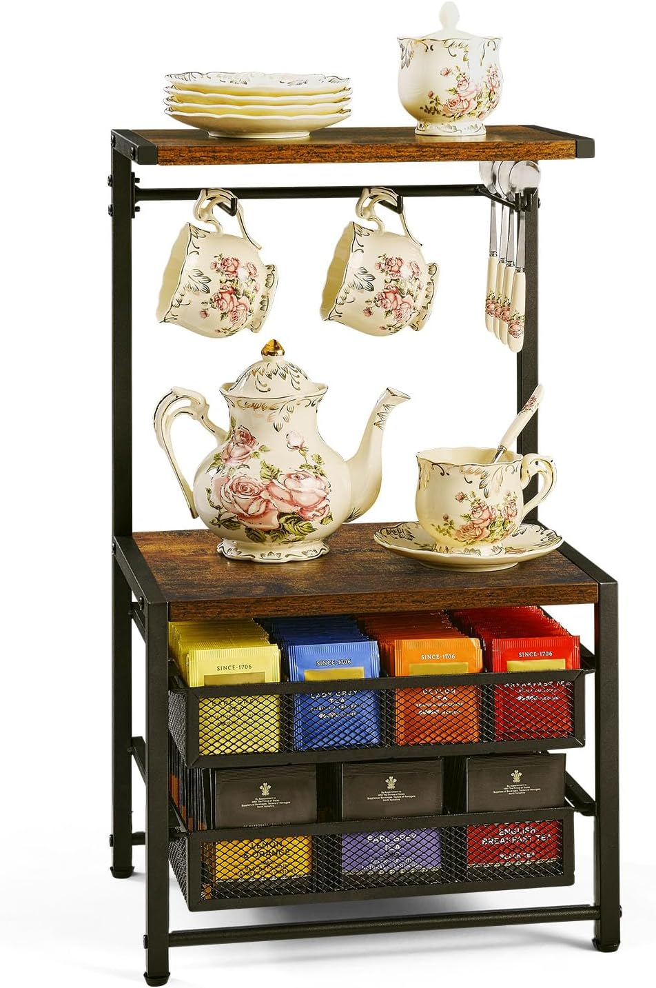 Tea Bag Organizer, Large Tea Organizers and Storage Box,2 Drawers Tea ...