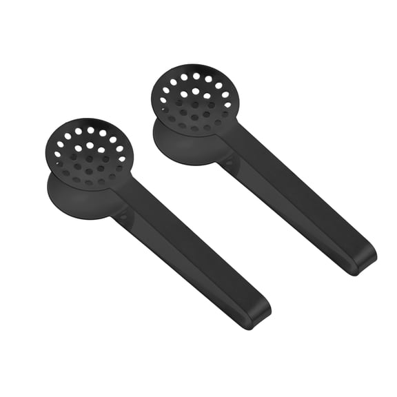 Tea Bag Tongs, Black Stainless Steel 2 Pack Non Slip Grip Strainer Clips, for Home Kitchen Office Tea Lovers, Squeeze Drain Hot Tea Squeezer to Extract Extra Flavor for Daily Beverage Brewing