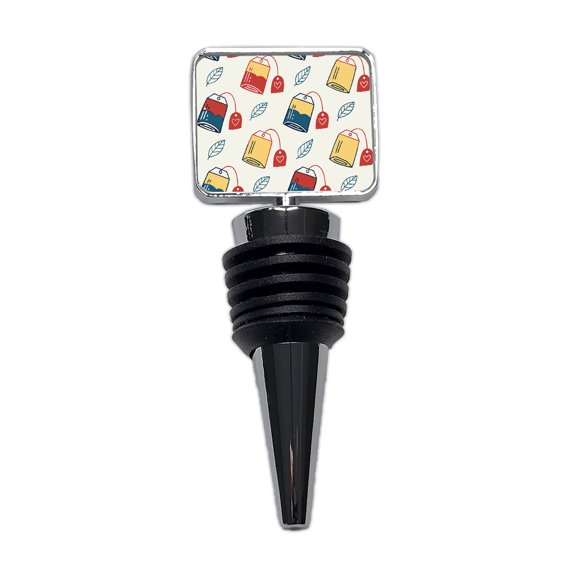 Tea Bags Fun Scattered Wine Bottle Stopper Cap Plug