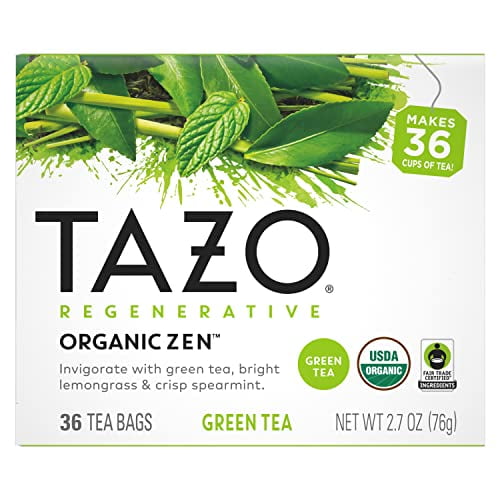 Tea Bags, Green Tea, Regenerative Organic Zen Tea, 36 Count