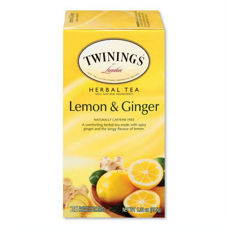 Tea Bags, Lemon and Ginger, 1.32 oz Tea Bag, 25 Tea Bags/Box Tea Bags, Lemon and Ginger, 1.32 oz Tea Bag, 25 Tea Bags/Box