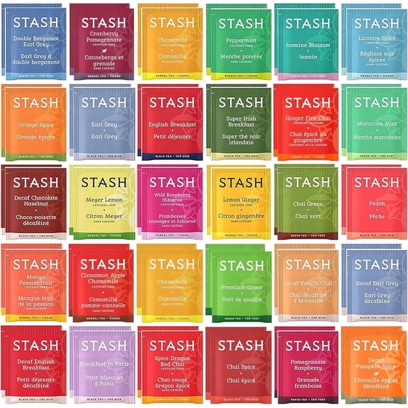 Stash Tea Bags Sampler Assortment Box 52 Count, 30 Unique Flavors Gift Set for Women, Men, Mom, Dad, Friends, Coworkers