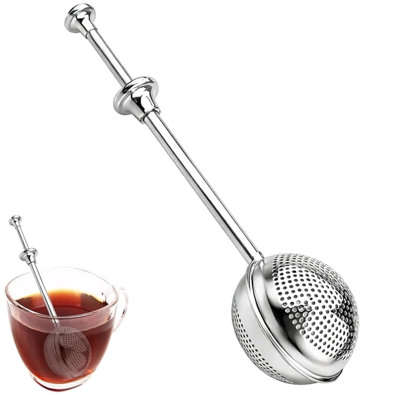 Tea Ball Tea Infuser for Loose Leaf Tea, 1 Pc, Stainless Steel Fine Mesh - Loose Leaf Tea Steeper with Retractable Long Handle, Reusable for Tea Lovers