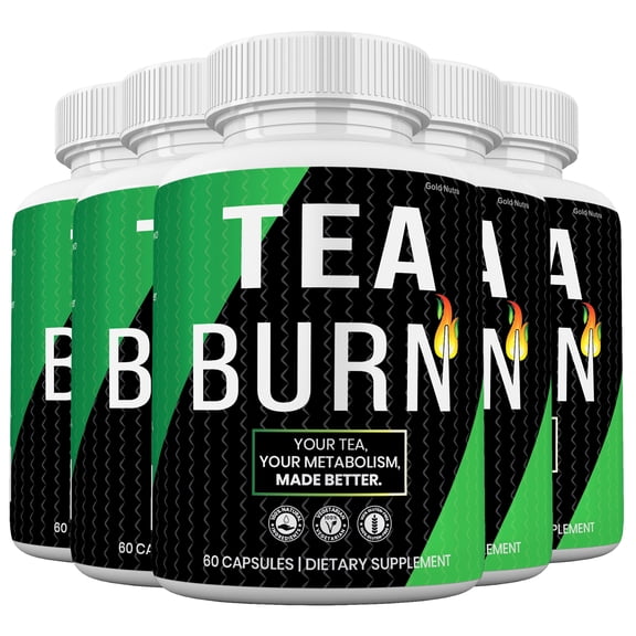 Tea Burn Now in Pills, Powerful Formula, Maximum Strength, Effective for Women and Men. (5 Pack)
