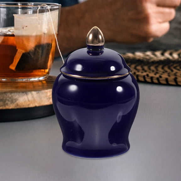 ifundom Dark Ceramic Kitchen Storage Jars with Lid, Smooth , Space-Saving Design, 5.3 Inch Containers for Home Use