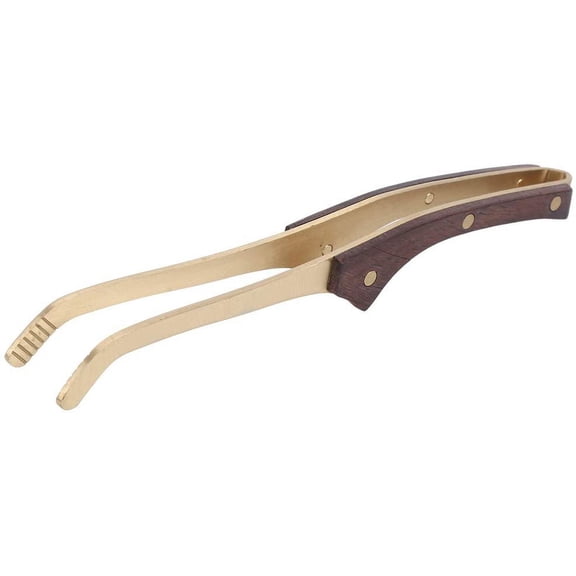 Tea Clip, hot Wood Copper Tea Clip Non-Slip Tea Set Tweezers Tea Ceremony Accessories Household Mini Tongs Sugar Tongs(1#)