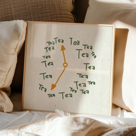 Tea Clock Whimsical Kitchen Wall Decor