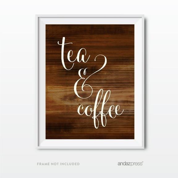 Tea & Coffee Rustic Wood Wedding Party Signs