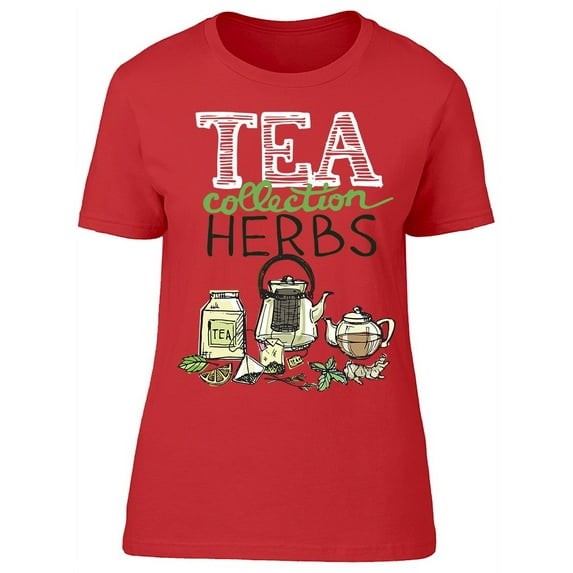 Tea Collection Herbs, Teapots T-Shirt Women -Image by Shutterstock, Female Small